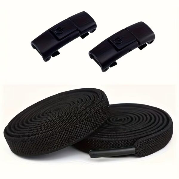 EZ Laces | No Tie Elastic Shoelaces for Sneakers (Black)