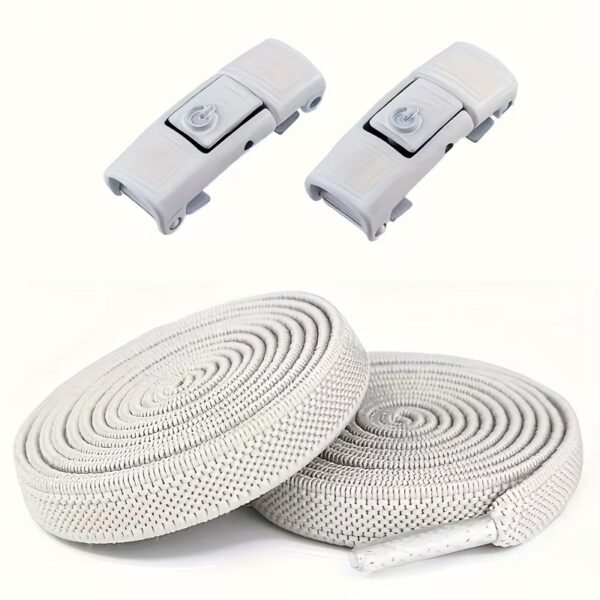EZ Laces | No Tie Elastic Shoelaces for Sneakers (White)