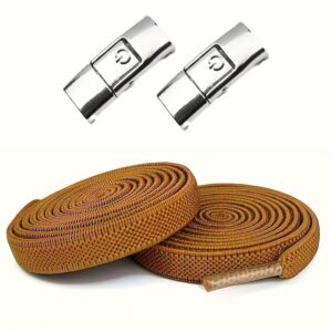 EZ Laces | No Tie Elastic Shoelaces for Sneakers (Brown)